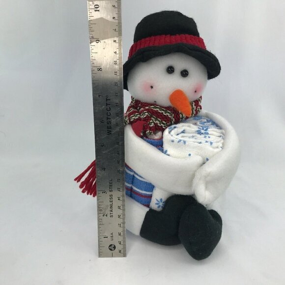 Christmas Snowman Plush Cloth Towel Set Holiday Home Decor Dish Kitchen - Picture 3 of 12